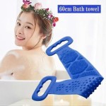 Handuk Mandi - Magic - Silikon - Eksfoliasi - Pijat - Mandi - 20x60 cm - Biru